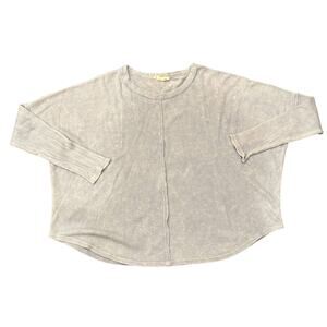 Peach Love California Waffle Knit Long Sleeve Top Light Blue Size M